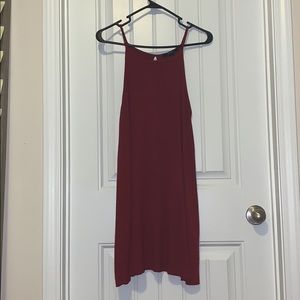 Loose Red Over The Knee Dress